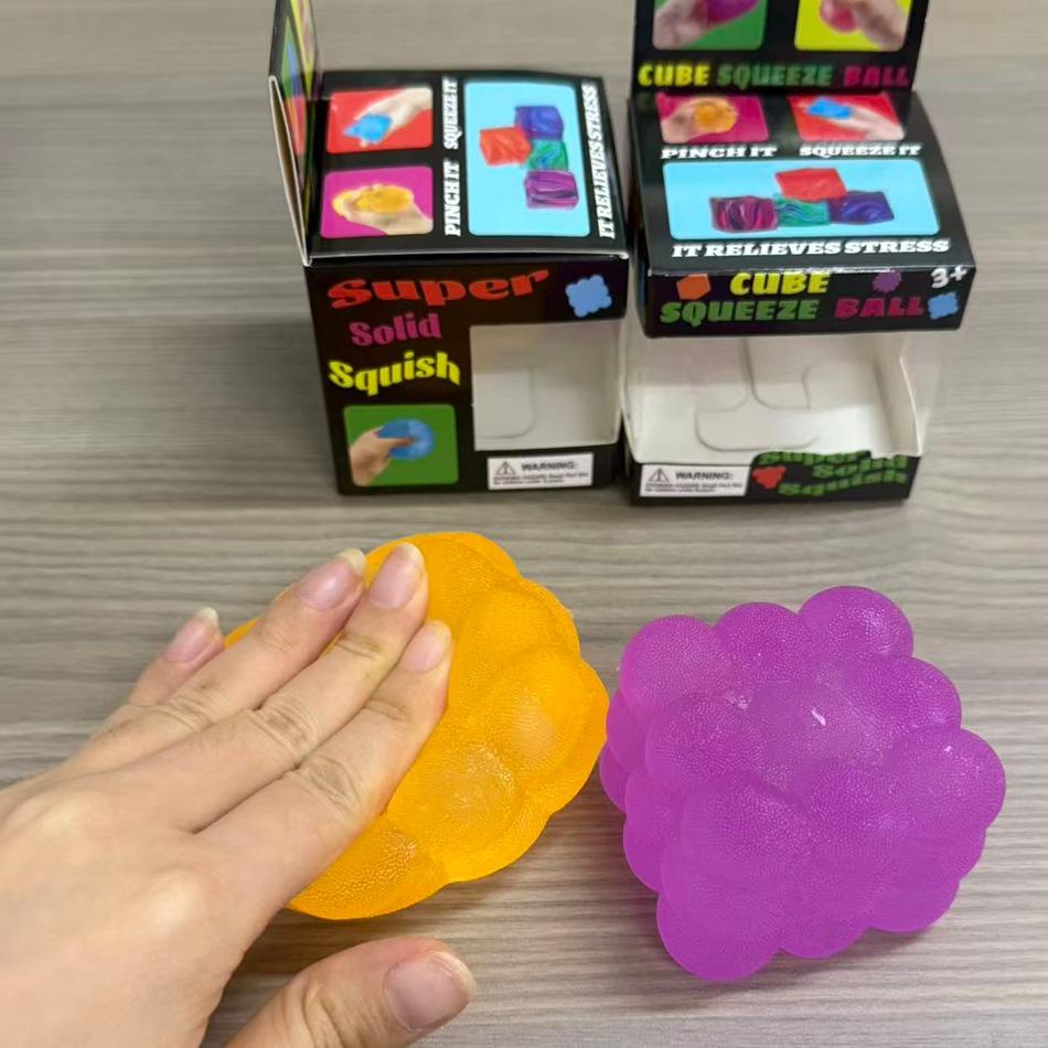 3D Candy-Shaped Stress Relief Squeeze Toy With Music For Adults And Kids - Sensory Decompression Cube For Stress Relief