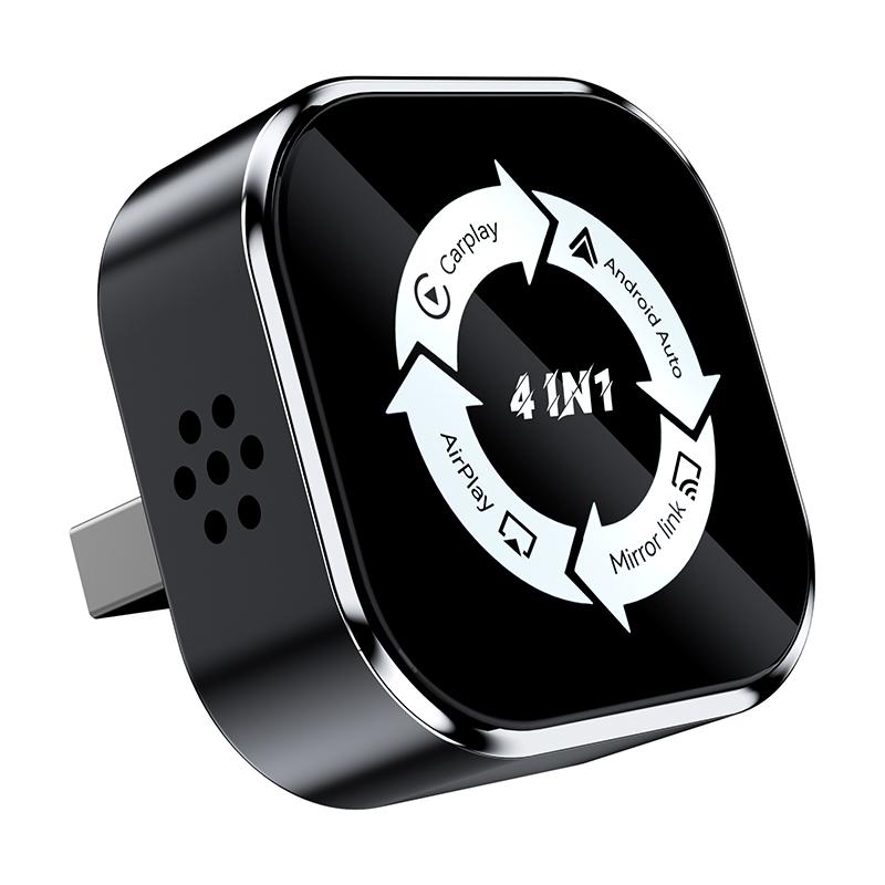 4in1 2026 New Wireless Carplay Adapter for Apple or Android Auto Connect Mirror Link Screen Airplay Projection Mini Adapter