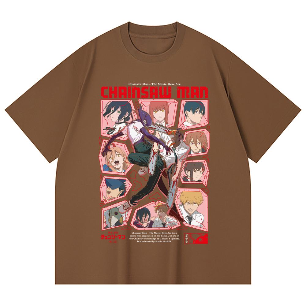 230 Gsm 100% Cotton Chainsaw Man V18 Reze Arc Print Unisex Heavy Cotton T Shirt