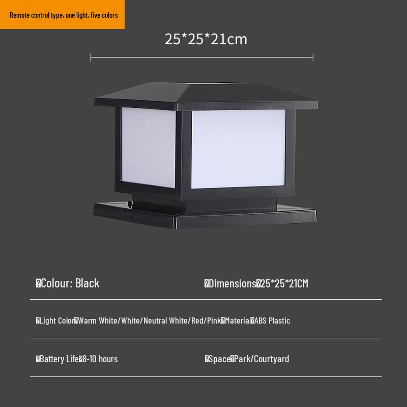 Waterproof Solar LED Post Cap Light for Outdoor Garden, Fence, Villa, Community, Courtyard, and Gate