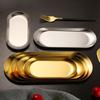 Stainless Steel Serving Tray Nordic Oval Platter for Dessert BBQ Food Grade Dish for Kitchen Restaurant Home Decor