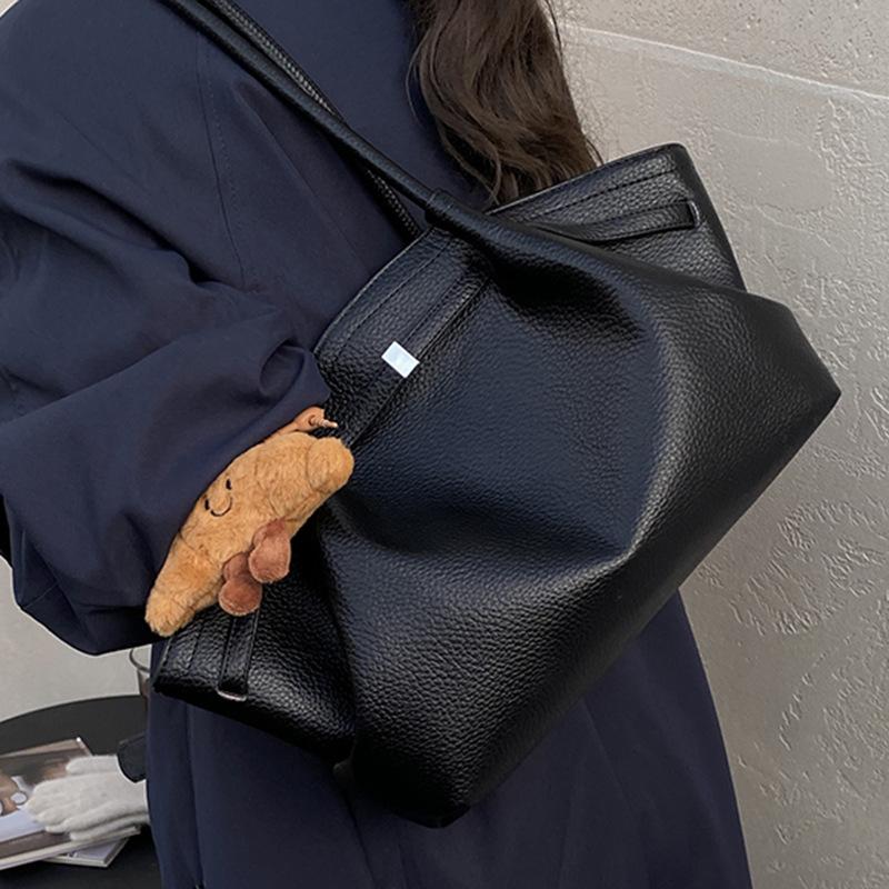 Francouzská retro taška pod paži, Módní a vysoce kvalitní ruční taška přes rameno, Taška na dojíždění s vzorem liči