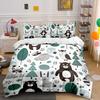Cute Woodland Animal Pattern Bedding Duvet Cover Set  (1*Duvet Cover 2*Pillowcases, Without Duvet Insert)