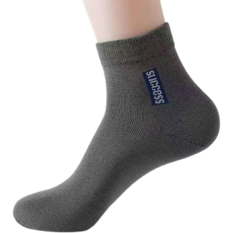 6 Pairs Men's Anti-odor Sweat-absorbing Stockings Mid-tube Sports Socks Spring Summer Four Seasons Cotton Business Men