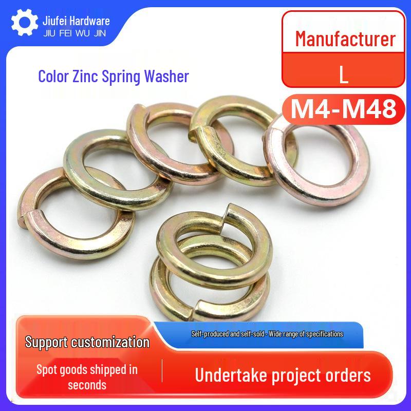 

Zinc-Plated Washer Set with Flat & Spring Washers, Sizes M4-M48 5mm
