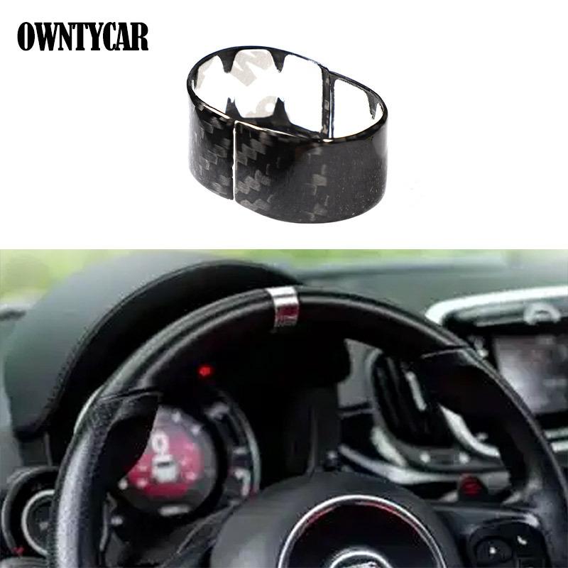 Echte Kohlefaser für Fiat Abarth 595 695 2017-2025 Lenkrad Richtungsring Abdeckung Auto Innenraum Zubehör