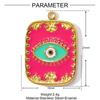 3pcs/Lot Stainless Steel Enamel Square Heart Diy Earring Charms Woman Evil Eye Necklace Pendants Poker Jewelry