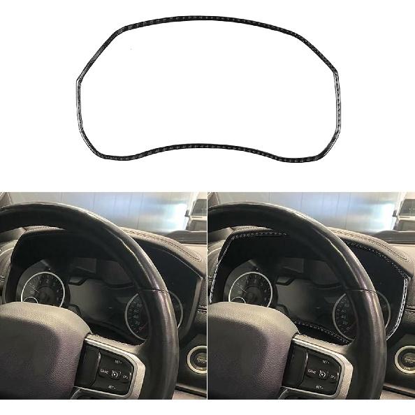 Real Soft Carbon Fiber Car Gear Shift Control Panel 2/4WD Switch Button Dashboard Trim Sticker Compatible with Dodge Ram 1500/2500/3500