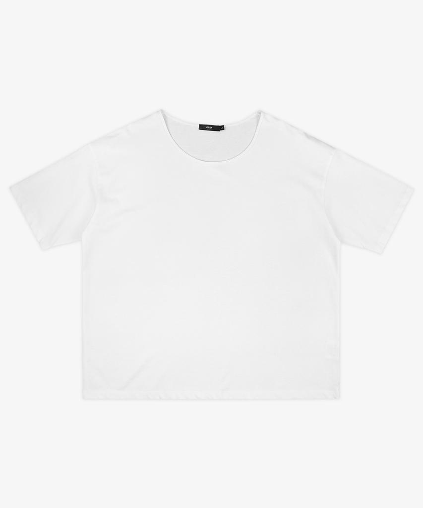 Ousa Soft U-Neck Plain Short Sleeve T-Shirt 2 Colors