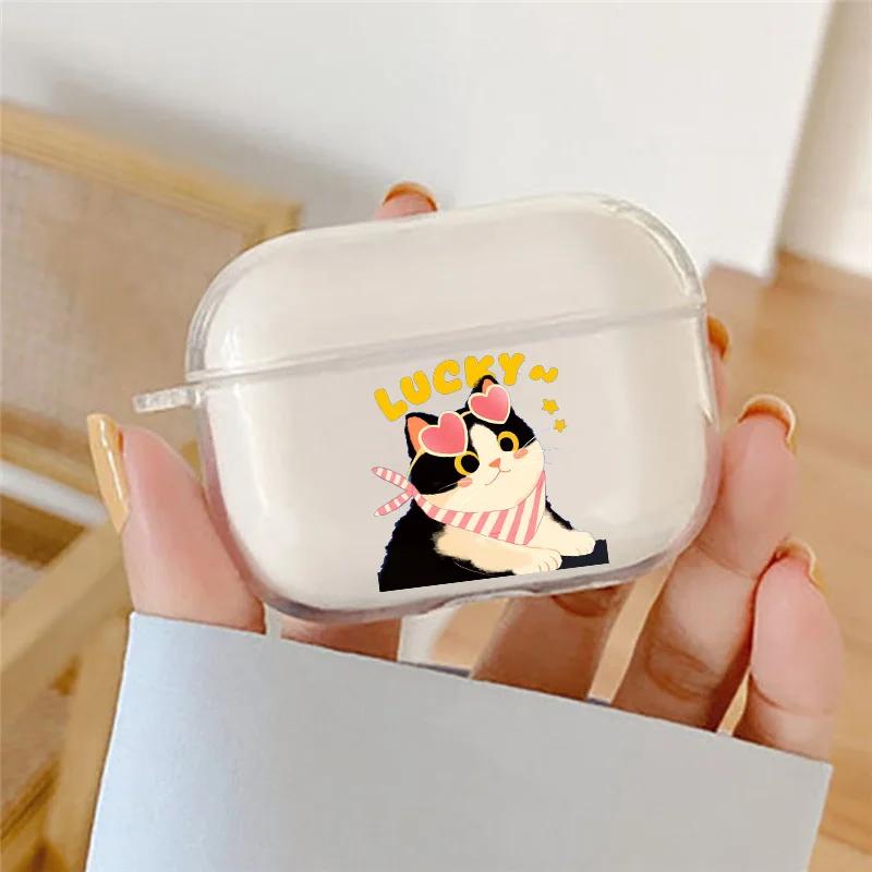Cute Cartoon Black Cat Earphone Case for Airpods 4th 3rd 2 Pro Soft Cover for Airpod 2 3 1 Protective Accessorie Shell Fundas