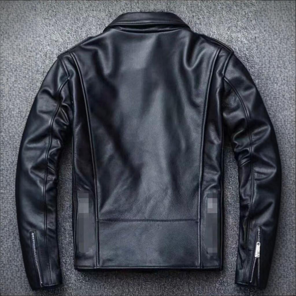 Men's PU leather jacket spring and autumn new locomotive style stand-up collar zipper slim jacket fashion trend retro wallet