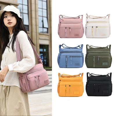 Módní dámská crossbody taška s mnoha kapsami, vysoce kvalitní voděodolná nylonová taška přes rameno, velkokapacitní dámská messenger taška, kabelka