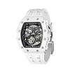 Automatic Men's Wristwatch Tonneau Shape 5 ATM Water Resistant Stainless Steel Ceramic White Business Casual Luxury Sports Fashion Barrel