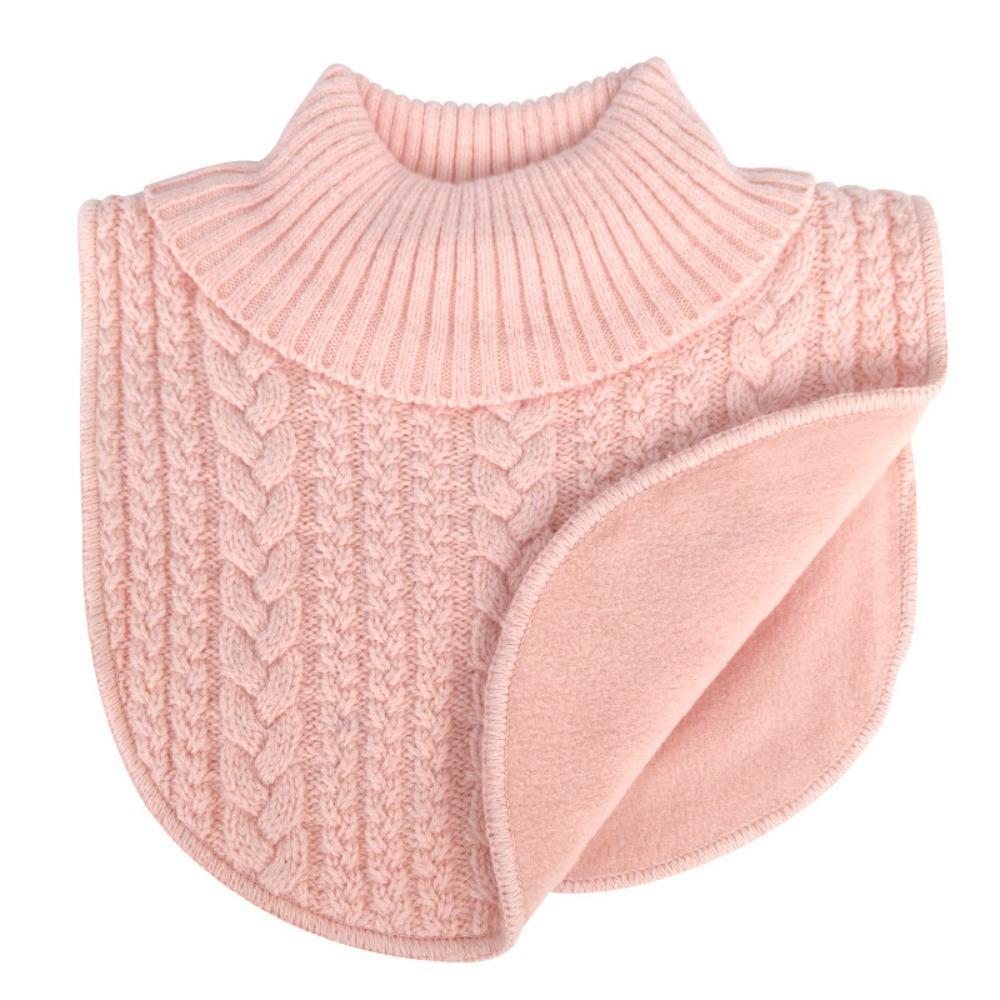 Windproof Knitted Fake Collar Warm Turtleneck Thickened Neck Warmer  Boys Girls розовый