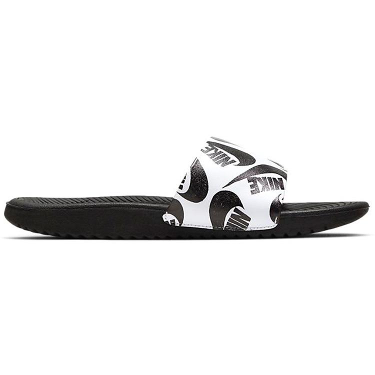Nike Kawa Stitching Slippers Black White Kids' CT6619-100