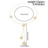 IngeSight.Z Retro Exquisite Y-shaped Flower Pendant Necklace for Women Bohemia Long Tassel Neck Accessories Jewelry Wedding Gift
