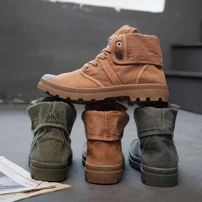 Korean Style Men's High-Top Canvas Sneakers: Trendy Youth Casual Footwear
