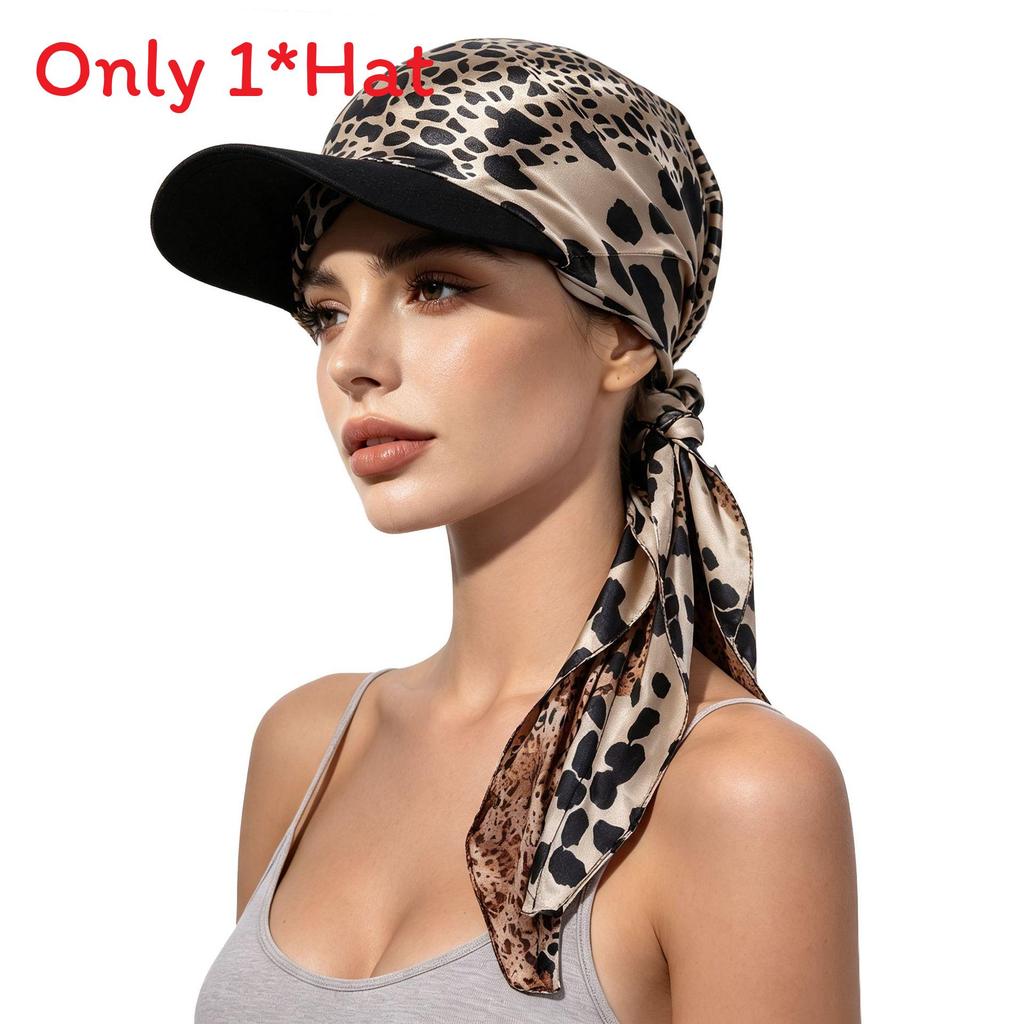 Fashion Print Silk Scarf Headwear With Sun Protection For Outdoor Activities