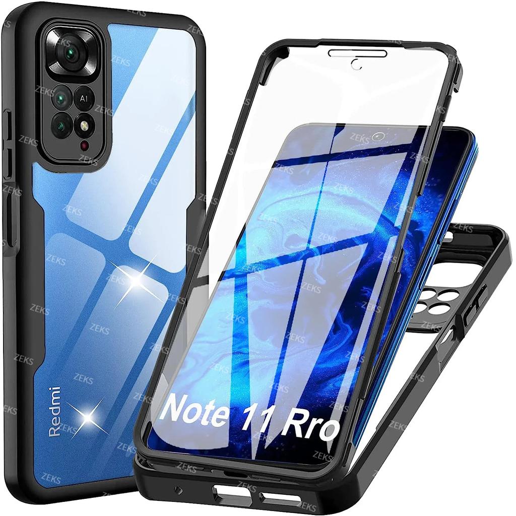 360° Celotělový Ochranný Kryt na Displej Průhledný Kryt Pro Xiaomi Redmi Note 11 Pro 13 12 10 9 Pro 13C 12C 10C Nárazuvzdorný Kryt na Telefon