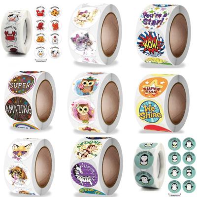 Ungefähr 500 Stück niedliche Cartoon-Tier-Aufkleber, Lehrer-Belohnungsaufkleber für Kinder, Dankeschön, selbstgemachtes Geschenk, Dekoration, Etiketten, Schreibwaren