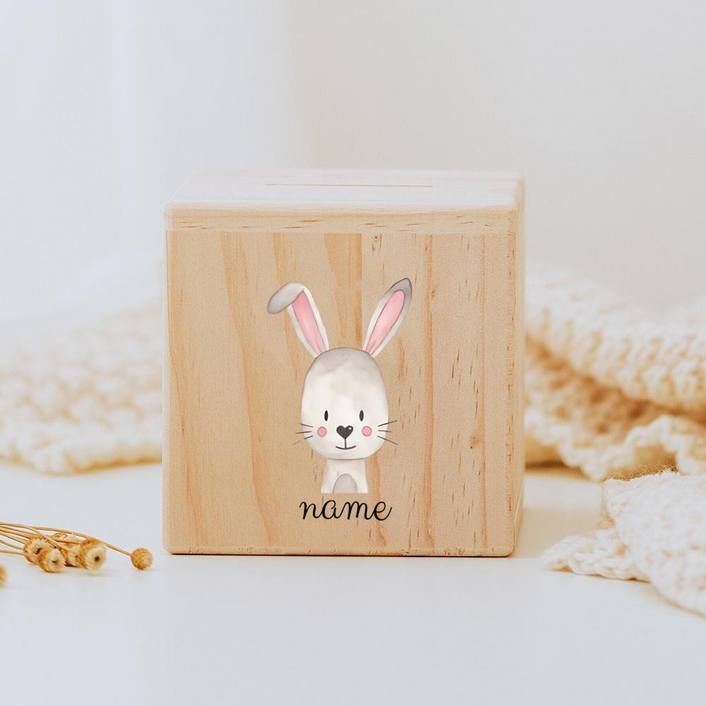 Skarbonka Personalizowana dziecięca skarbonka z kreskówkową nazwą, spersonalizowany skarbonka prezent na chrzest spersonalizowane prezenty wielkanocne dla dzieci