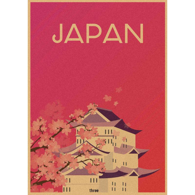 Retro Japan Reiseplakat: Sushi-Restaurant und Izakaya-Szenerie