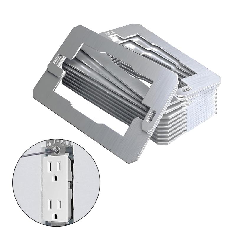 10Pcs Stainless Steel Electrical Outlet Leveling Shims Metal Outlet Spacers Receptacle Spacer Shims Leveler Enduring