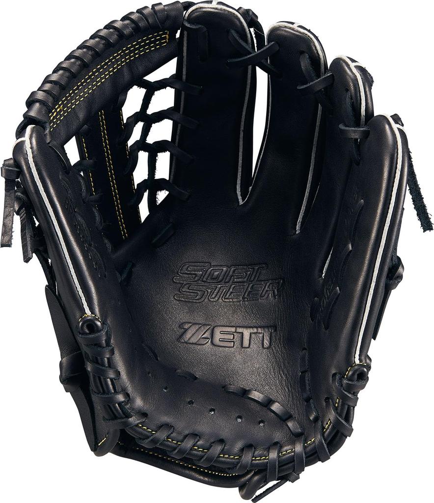 ZETT Soft Steer Baseball Black Size 5 Glove, All-Around, Left-Handed Throw, (1900), (BRGB35530F)