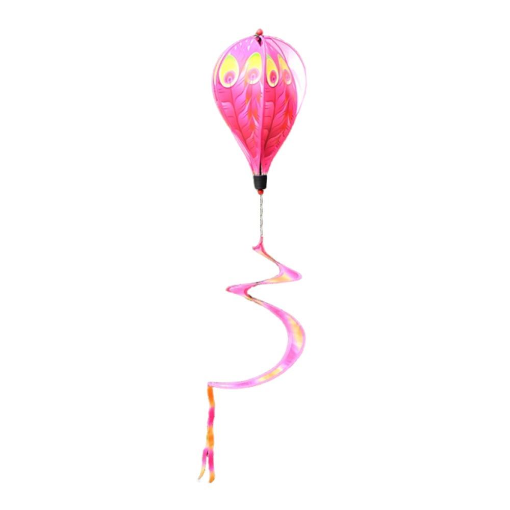 Rotating Design Hot Air Balloon Colorful Design Transparent Material Wind Spinner Glitter Effect Bright Film Wind Twister