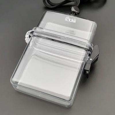 3 Inch Transparent Storage Box Beach Waterproof Covered Box With Lanyard Outdoor Square Dust Box Photo Cigarette Waterproof Box