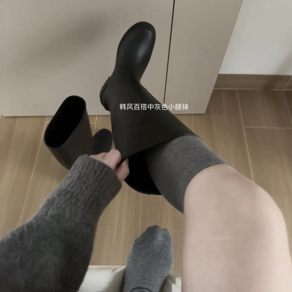 Pressure Calf Socks Women'S Autumn And Winter Warm Solid Color Cotton Socks Japanese Plastic Beautiful Legs Thin Double Needle Long Tube Knee Socks