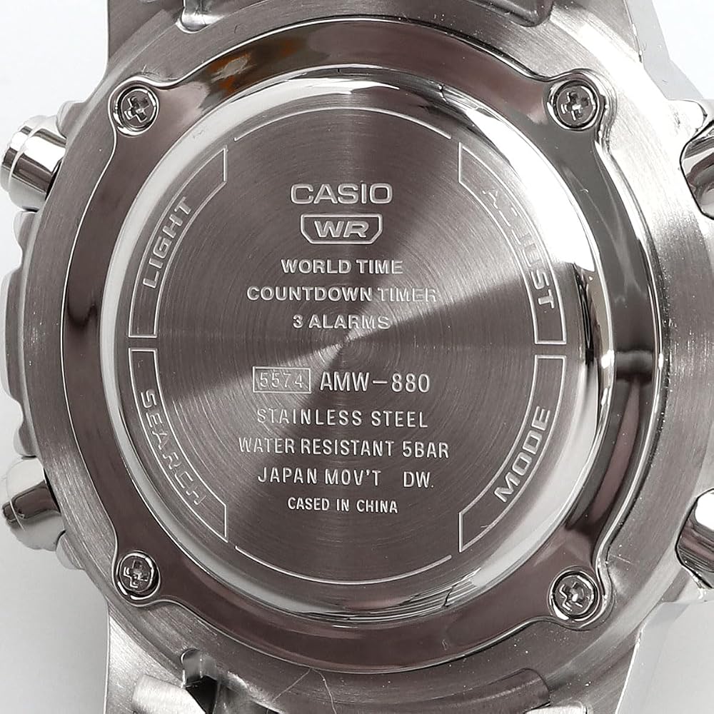 Casio World Time Analog-Digital Quartz Men's Watch AMW-880-1AV Black Imported Model