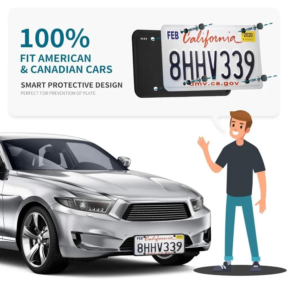 Silicone License Plate Frame GM American Cars Black License Plate Frame Bracket Anti-Rust Anti-Sound Weatherproof Auto Parts