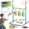 Indoor And Outdoor Beanbag Throwing Game Stand With Lights, 2-in-1 Two-player Competitive Throwing And Ring Game Toy