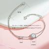 June Gift Wrapping Included Women's Bracelet, Moonstone, Birthstone, 2-Row, Flower, Silver, Female, Accessory, Birthday, Mother's Day, Christmas,