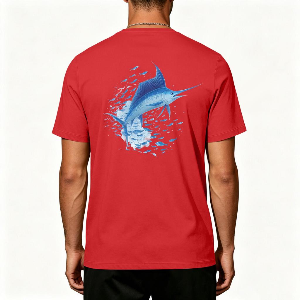 Men's 50 Plus Sun Stretch Short Sleeve T Shirt for Outdoor Fishing and Sports Activities