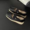 Korean Style 8CM Height Boost Ballet Espadrilles with Thick Sole & Cross Strap Wedge Heel - 2025 Edition
