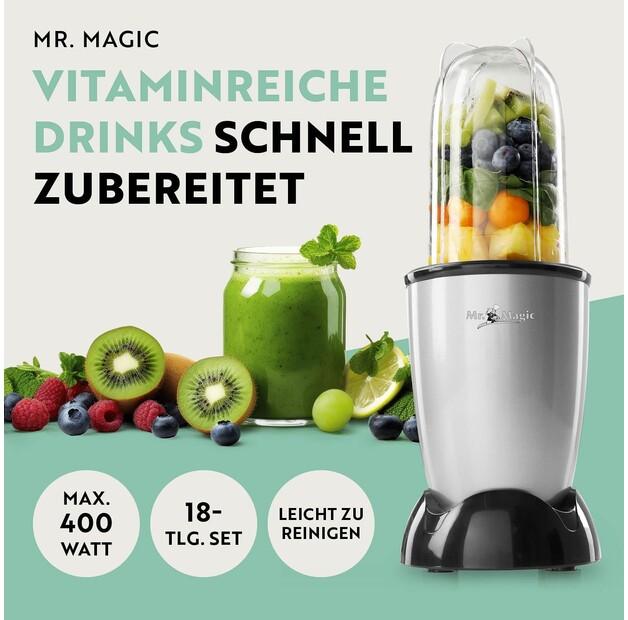 Stationary Blender Gourmetmaxx Mr. Magic Set 18-piece. Silver (13995)