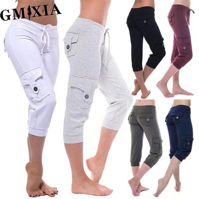 Women's Fashion Casual Solid Color Print Pants & Capris Trousers