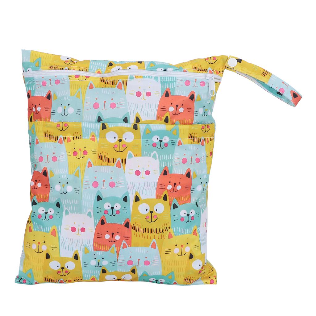 Baby Cloth Diaper Bag Waterproof Reusable Outing Wet Dry Bags with 2 Zippered Pockets#2