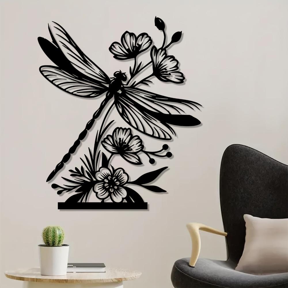 Handmade Metal Dragonfly Wall Art, Nature-Inspired Garden Decor, Weather-Resistant Insect Sculpture for Outdoor Patio, Unique Gift for Mom