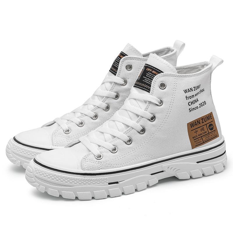 Four Seasons High Top Casual Canvas Shoes, Black, Army Green, White