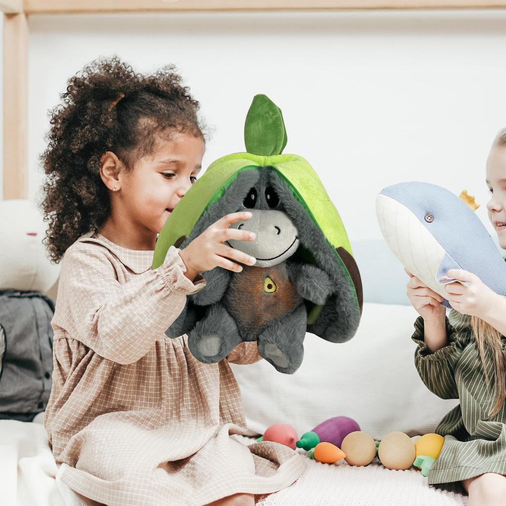 30cm Sound Doll With Music Lights Sleeping Plush Toy Animal Motion Realistic Breathing Stuffed Plush Animal For Kids Party Gifts