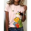 Colorful Stacked Cat Women's T-shirt - Cute Cartoon Cat Pattern