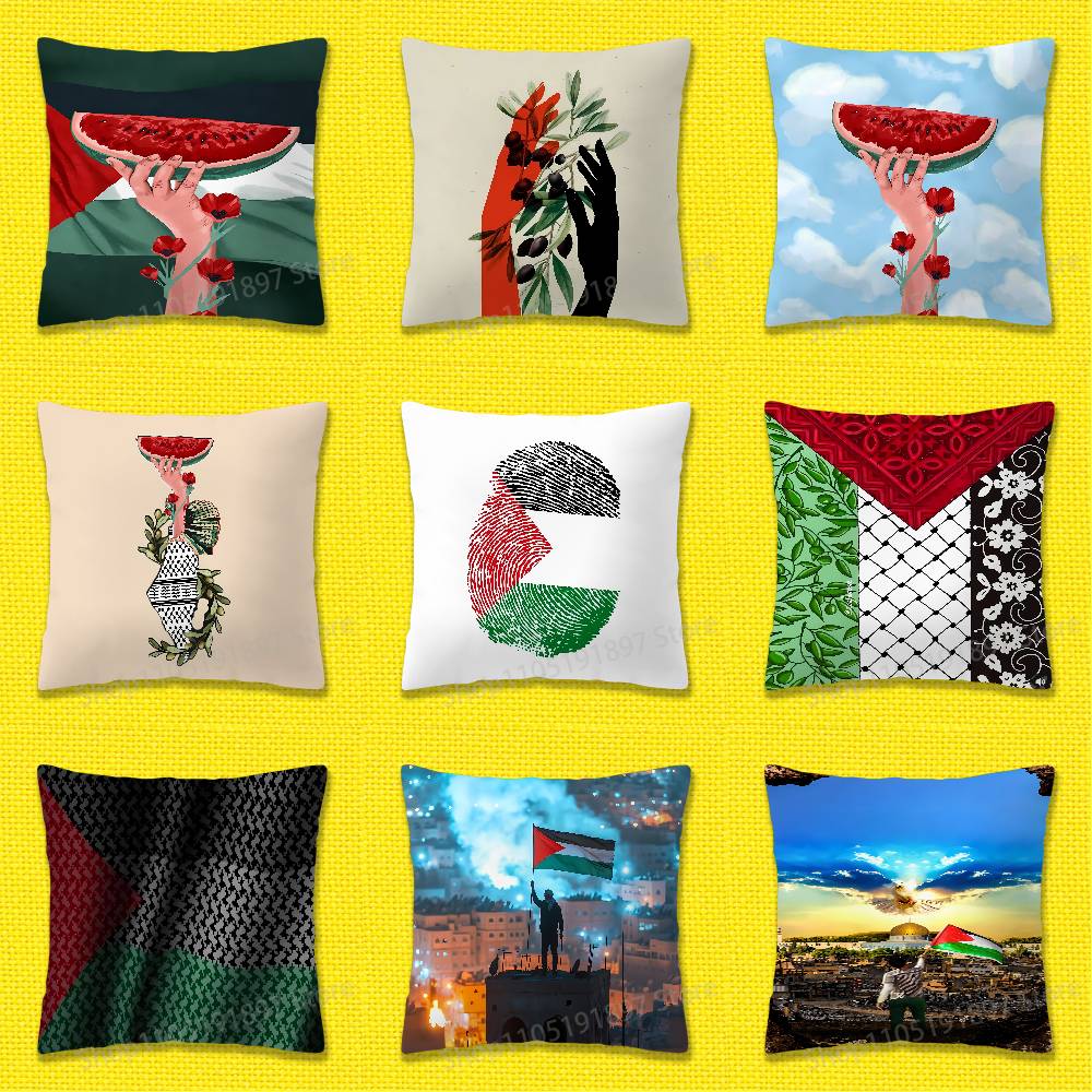 Watermelon P-PalestineS-F-Flagjpg Throw Pillow Case For 55x55cm 40x40cm 45x45cm 50x50cm 30x30cm Square Office Pillowship Cover