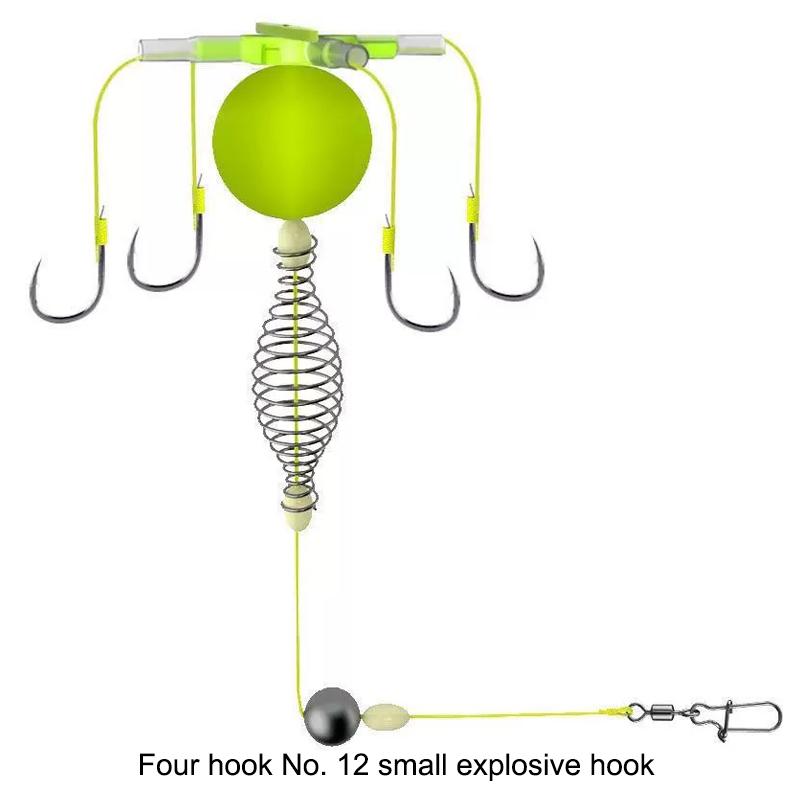 Est 1Pcs Hook Fishing Bait Cage Four Hook Carbon Steel Line Group Feeder Sinker Float Sharp Fishing Spring Bait Cage Tools