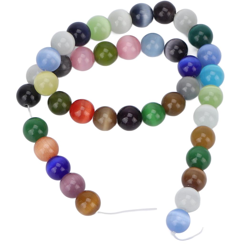 DIY Round Beads Mixed Colors Natural Stone Bracelet Necklace Jewelry Making Accessories 0.39in Diameter