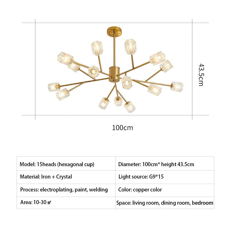 New Postmodern Ceiling Chandelier Light Luxury Living Room Simple Crystal Lighting Restaurant Bedroom Nordic Molecular Drop Lamp