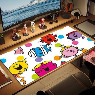 Mr. Men and Little Miss Print Cushion Non-slip Laptop Tablet Big Mousepad XXL Mat Mini PC Playmat With Lock Edge