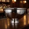 Stainless Steel Ice Container Wide Bowl Round Barware Glossy Finish Bar Accessory